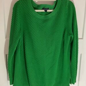 Lands’End Great Green Sweater 1X 16-18 Great Condition. Slits on both sides cozy